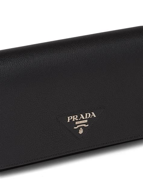 prada grained leather wallet|authentic Prada wallet sale.